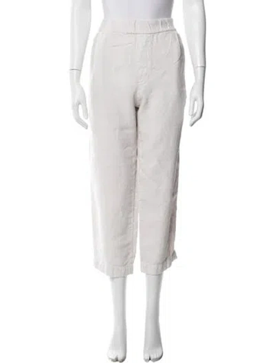 Pre-owned Zimmermann Linen Wide Leg Pants In White