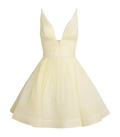 Zimmermann Linen-silk Petal Midi Dress In Yellow