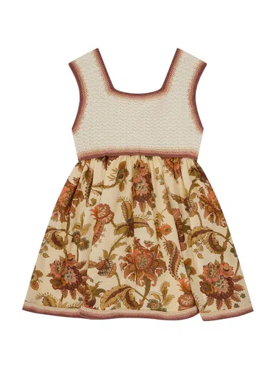 Zimmermann Little Girl's & Girl's Aster Crochet Dress In Brown
