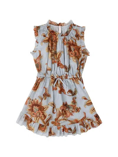 Zimmermann Kids' Little Girl's & Girl's Aster Paisley Cotton Flip Dress In Blue