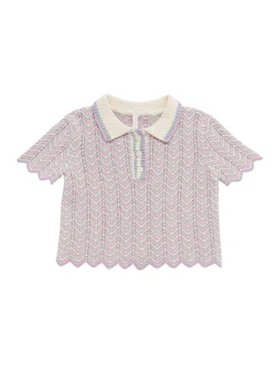 Zimmermann Kids' Little Girl's & Girl's Halliday Cotton-blend Polo Shirt In Neutral