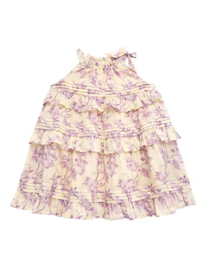 Zimmermann Little Girl's & Girl's Halliday Swing Dress In Yellow Lilac Floral