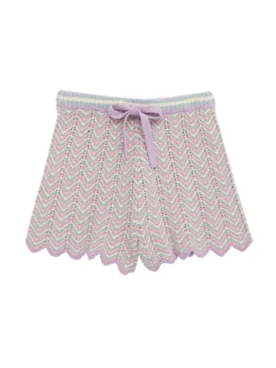 Zimmermann Kids' Little Girl's & Girl's Halliday Textured Knit Shorts In Pink