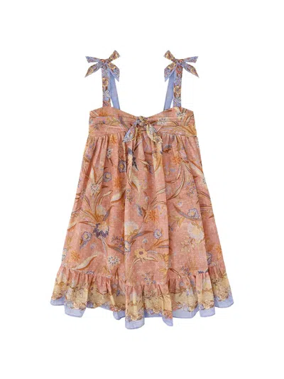Zimmermann Little Girl's & Girl's Indra Floral Tie-front Dress In Multi