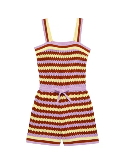 Zimmermann Kids' Little Girl's & Girl's Pop Textured Knit Playsuit In Multi