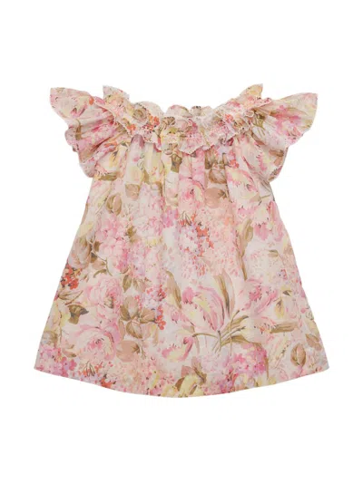 Zimmermann Little Girl's & Girl's Solstice Shirred Dress In Pink