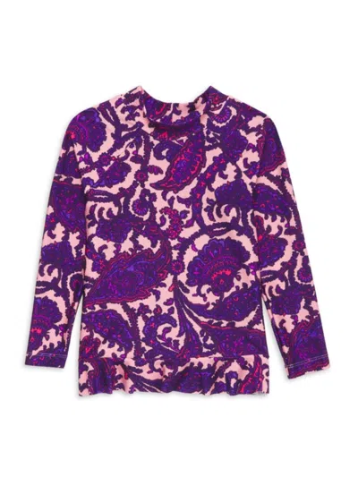 Zimmermann Kids' Tiggy Rashguard In New Mauve
