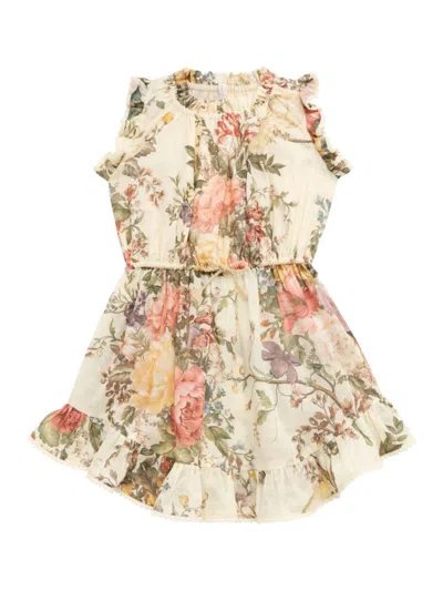 Zimmermann Kids' Little Girl's & Girl's Waverly Flip Sleeveless Dress In Cream Floral