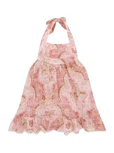Zimmermann Little Girl's Daylight Halter Dress In Pink