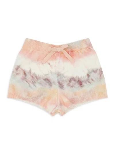 Zimmermann Little Girl's Tie-dye Knit Shorts In Neutral