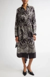 Zimmermann Locket Print Belted Silk Shirtdress In Black Locket