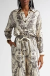 Zimmermann Crush Printed Silk Shirt In Ivory Locket