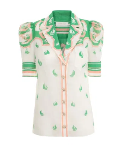 Zimmermann Logo Lapel Shirt In White