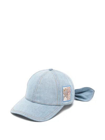 Zimmermann Logo-patch Denim Baseball Cap In Blue