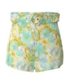 Zimmermann High Tide Ikat Shorts In Green