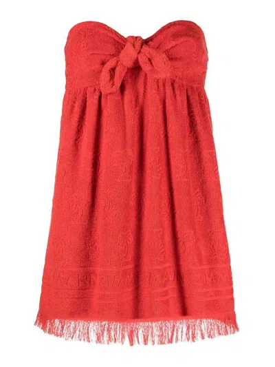 Zimmermann Logo Toweling Mini Dress In Red