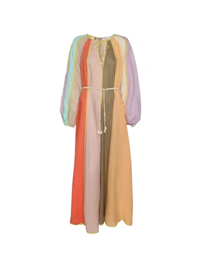 Pre-owned Zimmermann Lola Belted Maxi Dress In Neutral