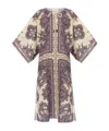 Zimmermann Paisley Print Linen Midi Dress In Gray