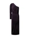 Zimmermann Illustration Asymmetric Satin One-shoulder Gown In Aubergine