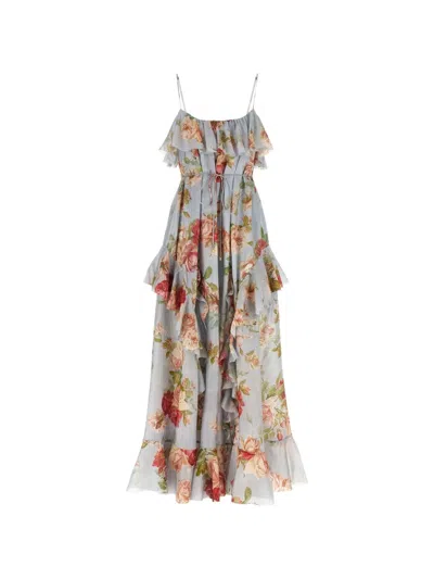 Zimmermann Long Dress Roselight Frill Blue