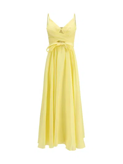 Zimmermann Cotton Midi Dress In Yellow