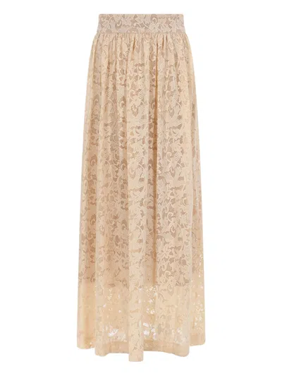 Zimmermann Long Lace Skirt In Neutral