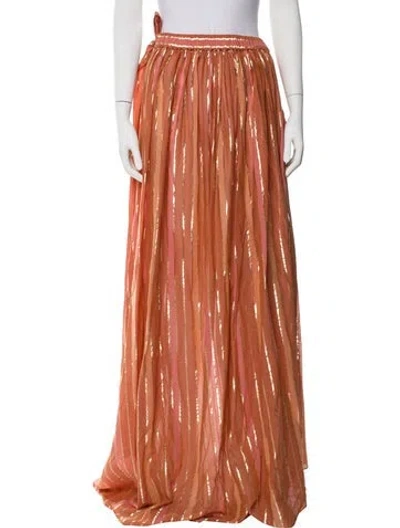 Pre-owned Zimmermann Long Skirt In Orange