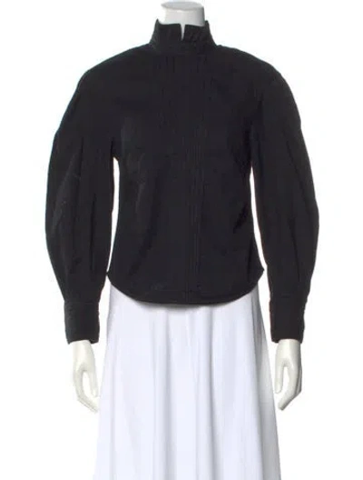 Pre-owned Zimmermann Long Sleeve Blouse In Black