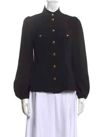 Pre-owned Zimmermann Long Sleeve Blouse In Black