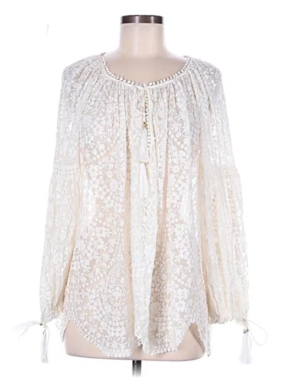 Pre-owned Zimmermann Long Sleeve Blouse In Ivory