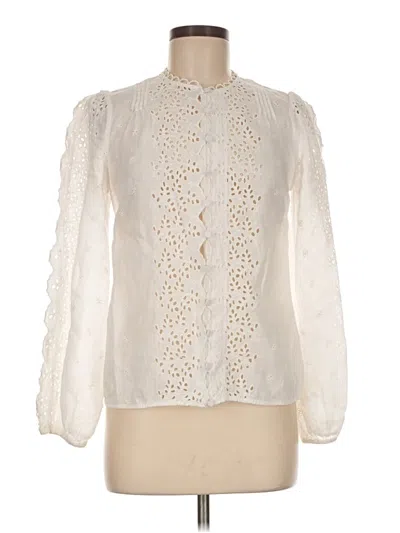 Pre-owned Zimmermann Long Sleeve Blouse In Ivory