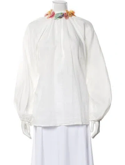 Pre-owned Zimmermann Long Sleeve Blouse In Neutral