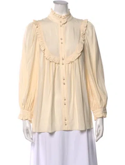Pre-owned Zimmermann Long Sleeve Blouse In Neutral