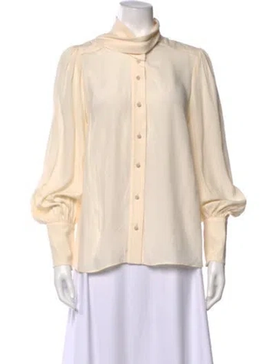 Pre-owned Zimmermann Long Sleeve Blouse In Neutral