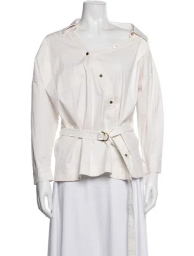 Pre-owned Zimmermann Long Sleeve Blouse In Neutrals