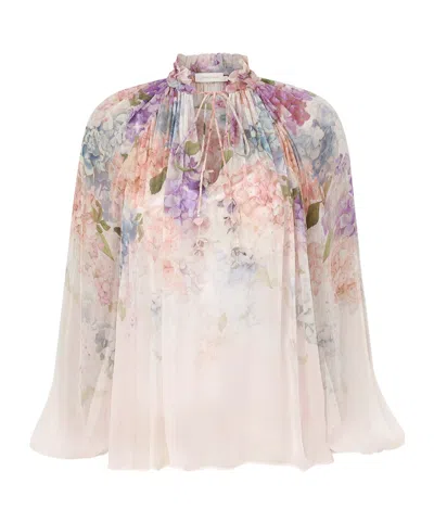Zimmermann Billow Dawning Blouse In Multicolor