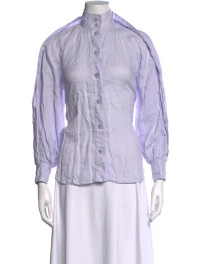 Pre-owned Zimmermann Long Sleeve Blouse In Purple