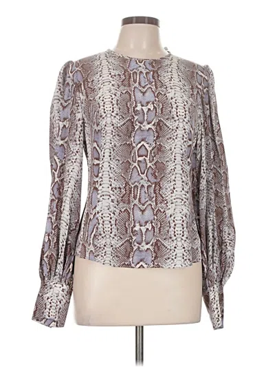 Pre-owned Zimmermann Long Sleeve Blouse In Silver