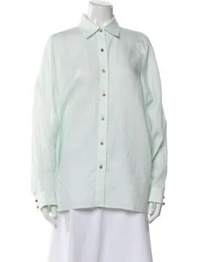 Pre-owned Zimmermann Long Sleeve Blouse W/ Tags In Blue