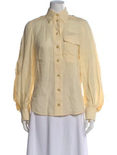 Pre-owned Zimmermann Long Sleeve Blouse W/ Tags In Neutral