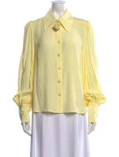 Pre-owned Zimmermann Long Sleeve Blouse W/ Tags In Yellow