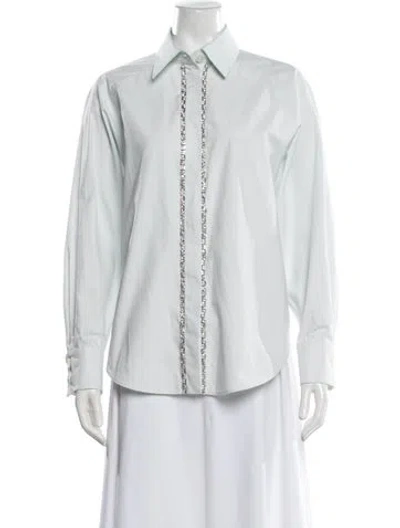 Pre-owned Zimmermann Long Sleeve Blouse In White