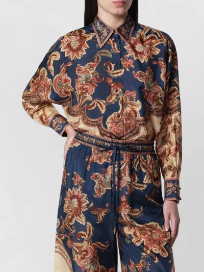 Zimmermann Long Sleeve Dress Cuffed Sleeves Floral In Multi