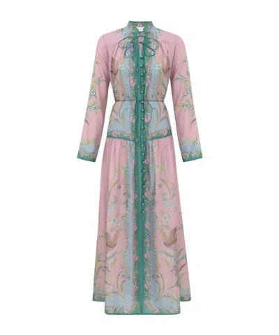 Zimmermann Long Sleeve Dress In Multi