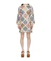 Zimmermann Multicolor Tallow Lace Trim Minidress In Nude