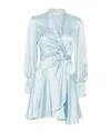 Zimmermann Long Sleeve Silk Wrap Minidress In White