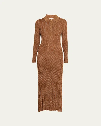 Zimmermann Long-sleeve Mouline Midi Dress In Multi