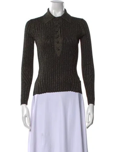 Pre-owned Zimmermann Long Sleeve Polo In Black