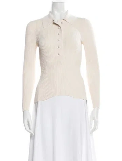 Pre-owned Zimmermann Long Sleeve Polo In Neutrals