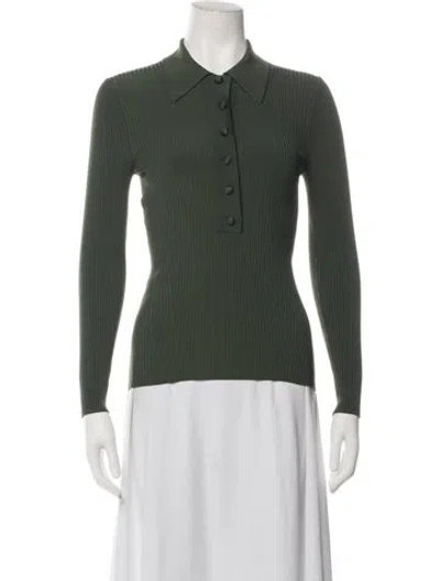 Pre-owned Zimmermann Long Sleeve Polo W/ Tags In Green
